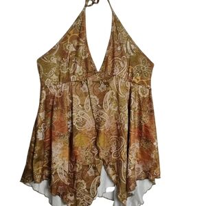 Paisley Halter Neck Women Top - Multicolor